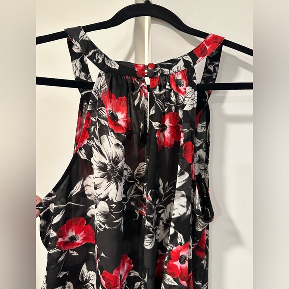 Torrid Floral Halter Neck Black/Red Sleeveless Sheer Blouse Size 1x - Picture 15 of 15
